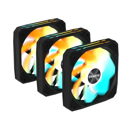 Комплект вентилатори 3-Pack GIGABYTE AORUS EZ CHAIN RVS FAN 120 - 120x120x25mm ARGB - image 1