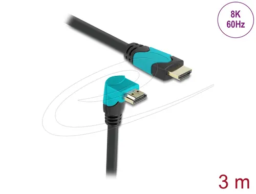 Delock Кабел HDMI, 90°, 48 Gbps 8K 60 Hz, 3 м - image 1