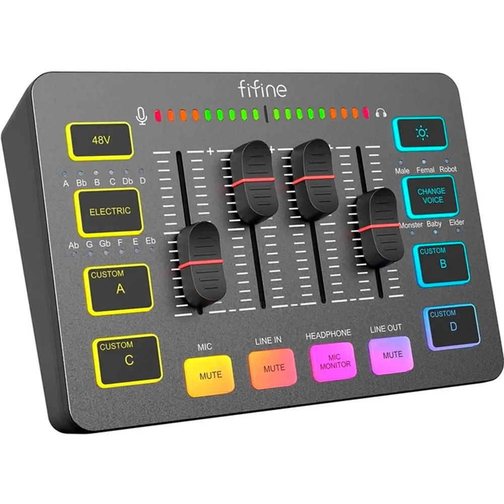 Μίκτης ήχου FIFINE SC3 RGB Audio Interface - Μαύρο