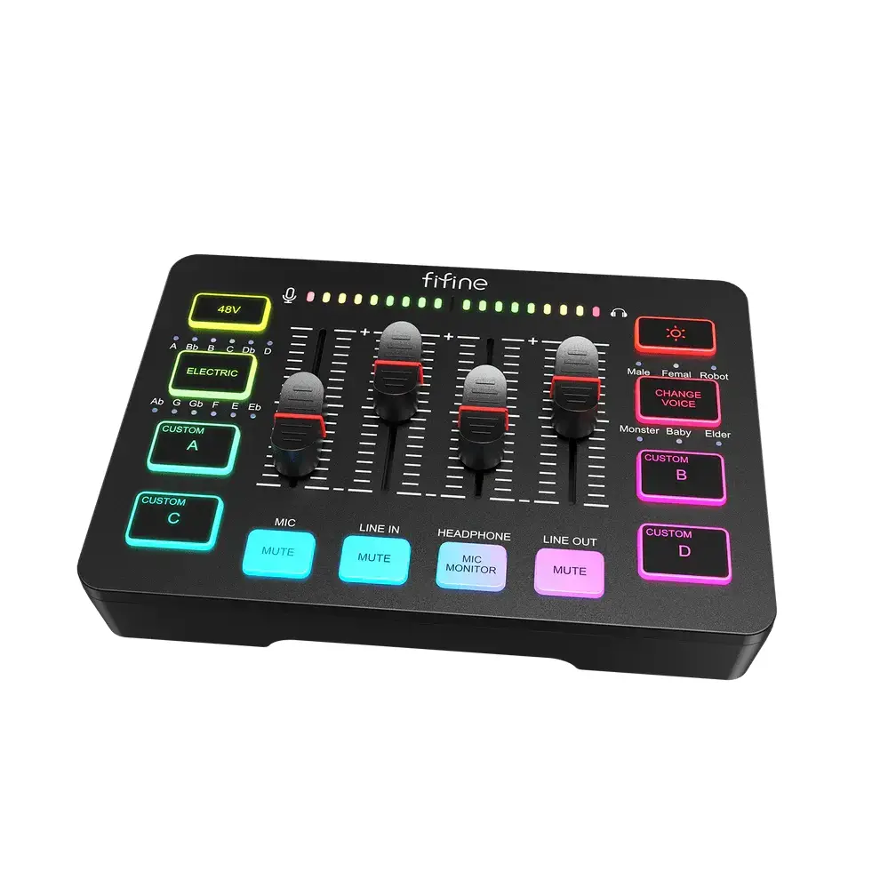 Mixer audio FIFINE SC3 RGB Audio Interface - Negru - image 1