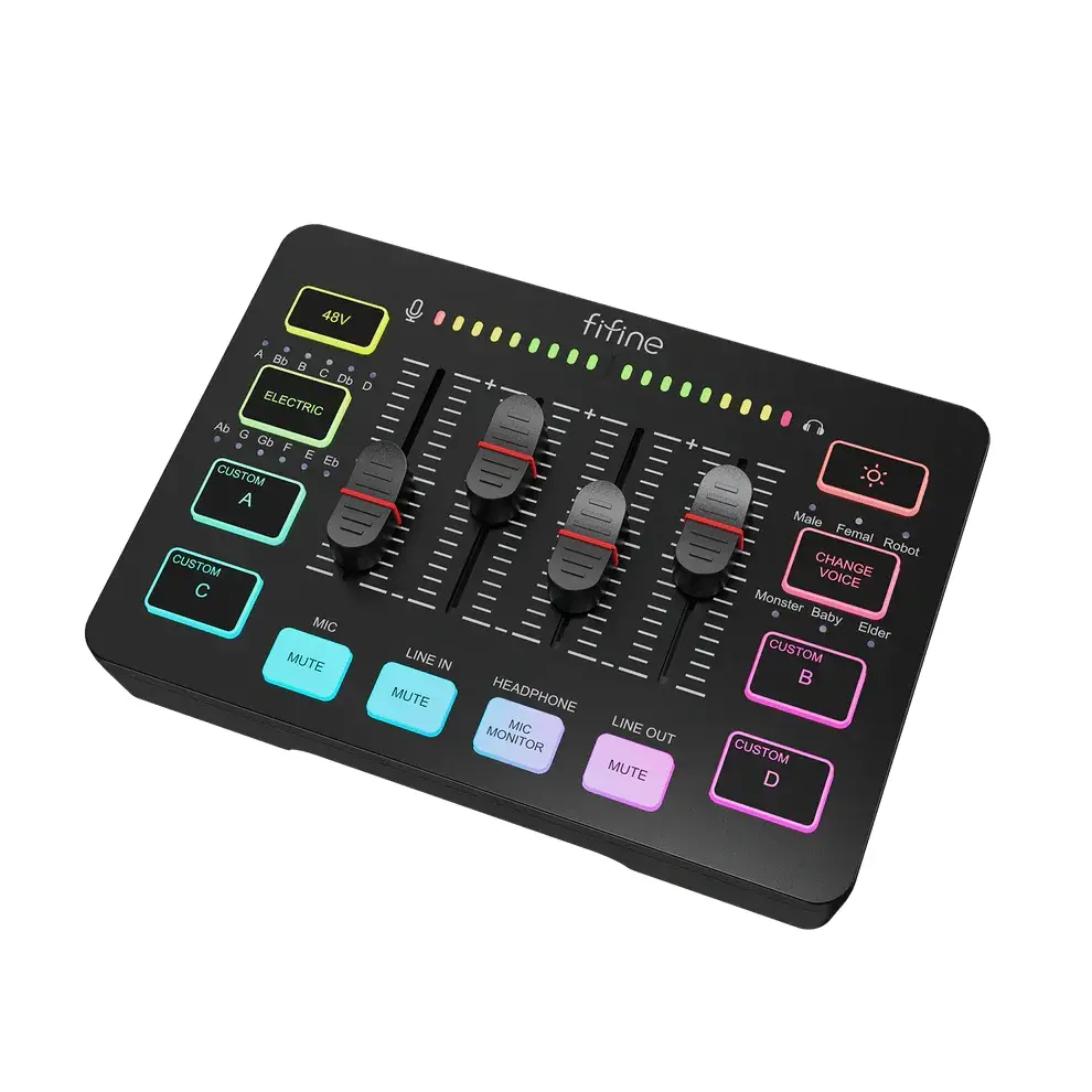 Mixer audio FIFINE SC3 RGB Audio Interface - Negru - image 2