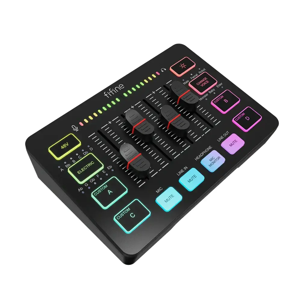 Аудио Миксер FIFINE SC3 RGB Audio Interface - Black - image 3