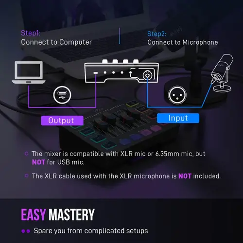 Mixer audio FIFINE SC3 RGB Audio Interface - Negru - 9