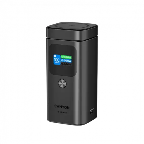 CANYON Qi2 magnetic power bank OnPower 150 15000mAh Aluminium Dark grey - image 1