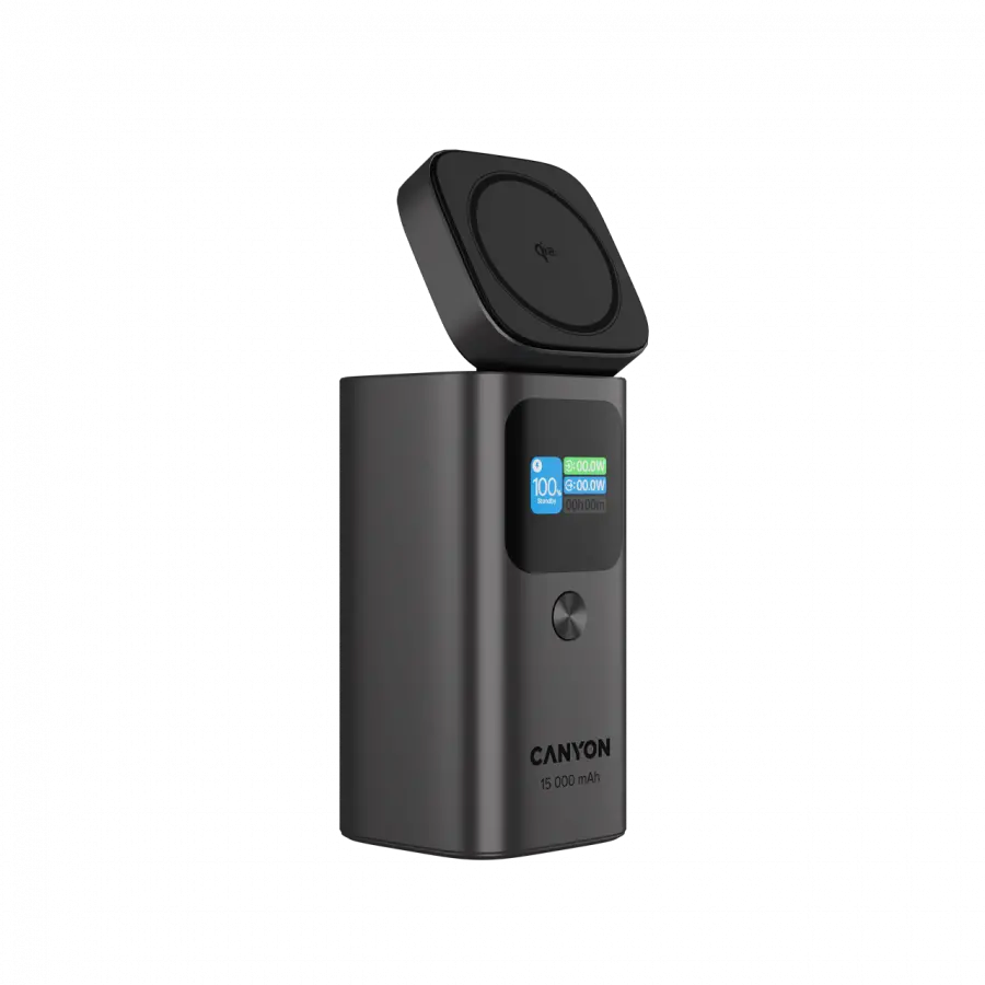 CANYON Qi2 magnetic power bank OnPower 150 15000mAh Aluminium Dark grey - image 4
