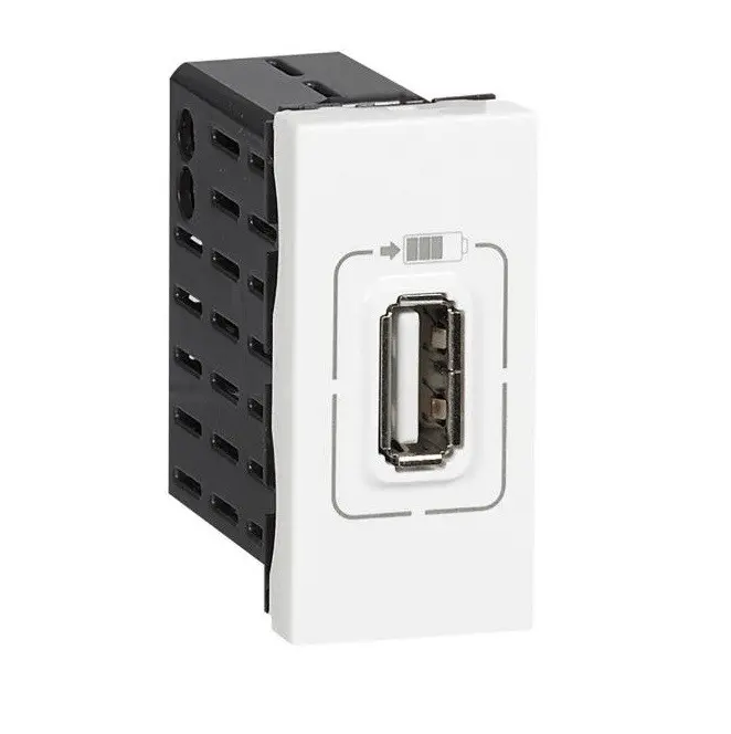 Πρίζα USB 5V 750mA 1 μονάδα MOSAIC LEGRAND - λευκό
