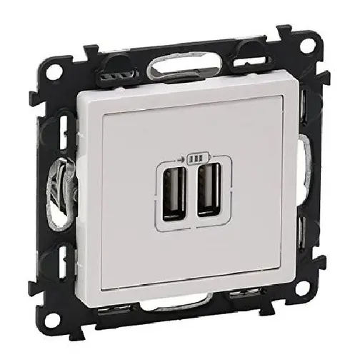 РОЗЕТКА 2хUSB ЗАРЯДНО VALENA LIFE LEGRAND - БЯЛ