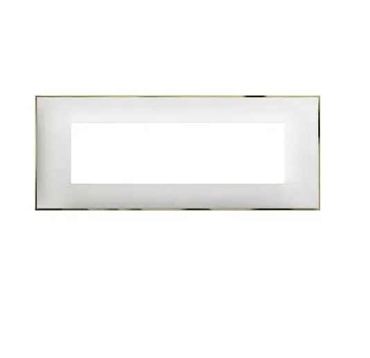 Ramă 7 module CLASSIA LEGRAND - alb cu auriu