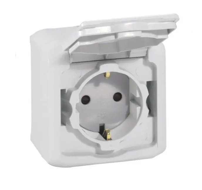 Priză Schuko 16A cu protecție pentru copii, pentru montaj aparent LG-782393 Forix Legrand - alb