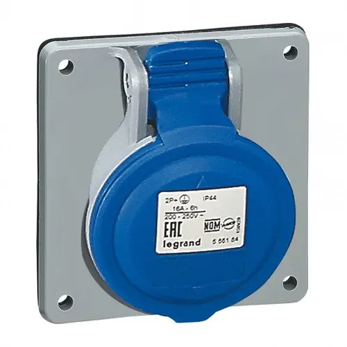КОНТАКТ ЗА ТАБЛО IP44 2P+E, 32A 220/250V LEGRAND - СИВ/СИН