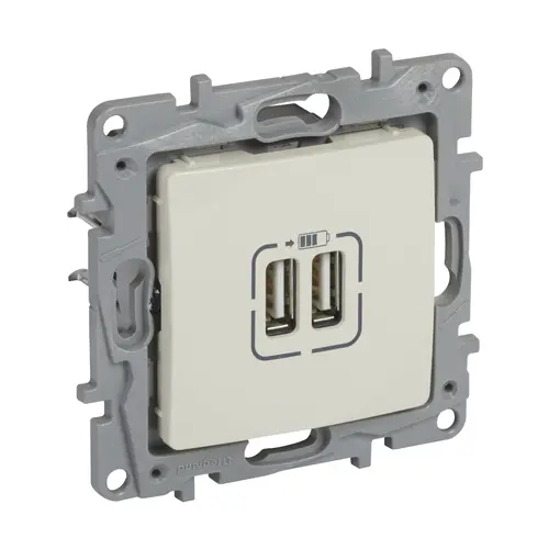 Διπλή πρίζα USB 2400MA NILOE LEGRAND - κρεμ - 1
