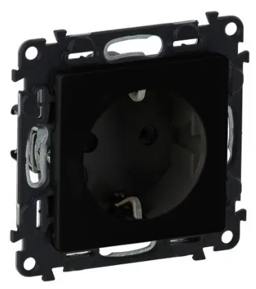 Priză tip Schuko cu protecție pentru copii LGR 756320 VALENA LIFE - negru LEGRAND - 1