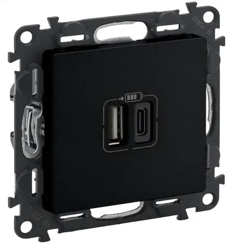 РОЗЕТКА 2хUSB А+С 5V 3A 15W LGR 756306 VALENA LIFE LEGRAND - ЧЕРЕН