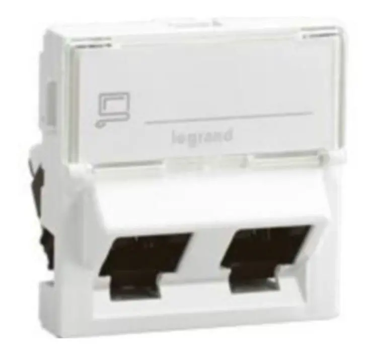 ДВУМОДУЛНА РОЗЕТКА 2xRJ-45 Cat6 FTP LGR 076506 MOSAIC LEGRAND - БЯЛ