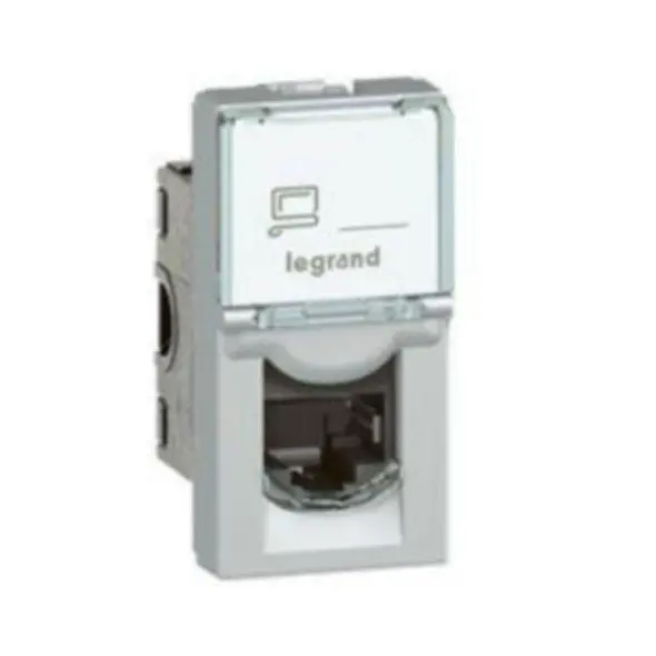ИНФОРМАЦИОННА РОЗЕТКА RJ-45 Cat 6 FTP 1 МОДУЛ LGR 79462 MOSAIC LEGRAND - АЛУМИНИЙ
