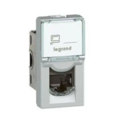ИНФОРМАЦИОННА РОЗЕТКА RJ-45 Cat 6 FTP 1 МОДУЛ LGR 79462 MOSAIC LEGRAND - АЛУМИНИЙ
