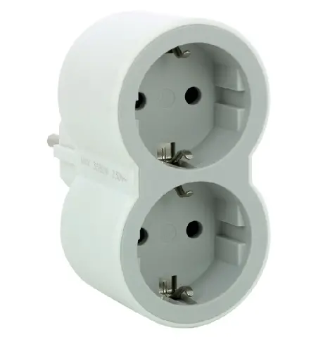 АДАПТЕР 2x ШУКО ПРАВ 694516 LEGRAND - БЯЛ/СИВ