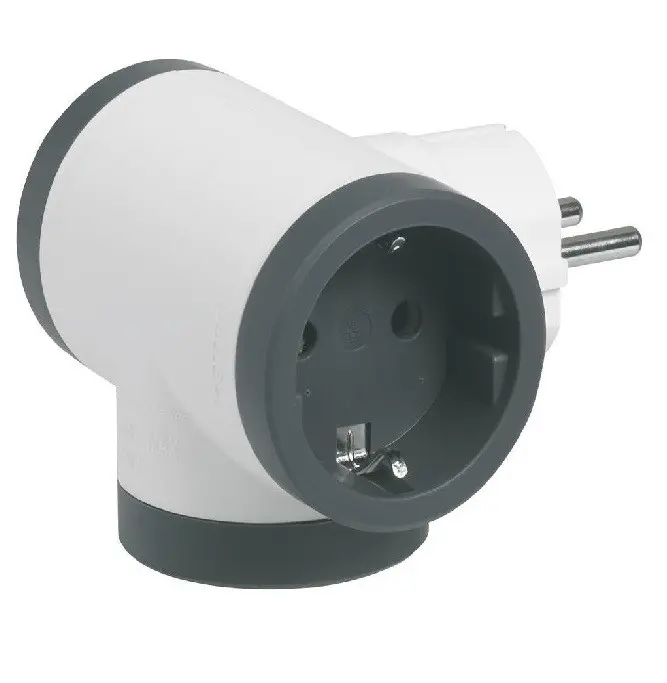 Αντάπτορας 3x Schuko σχήματος Τ LEGRAND - Λευκό/Γκρι