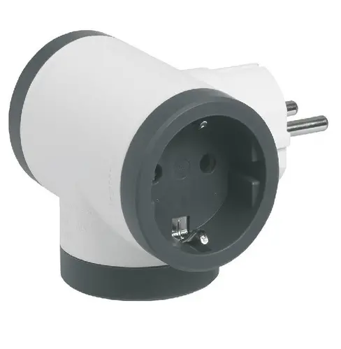 Αντάπτορας 3x Schuko σχήματος Τ LEGRAND - Λευκό/Γκρι - 1