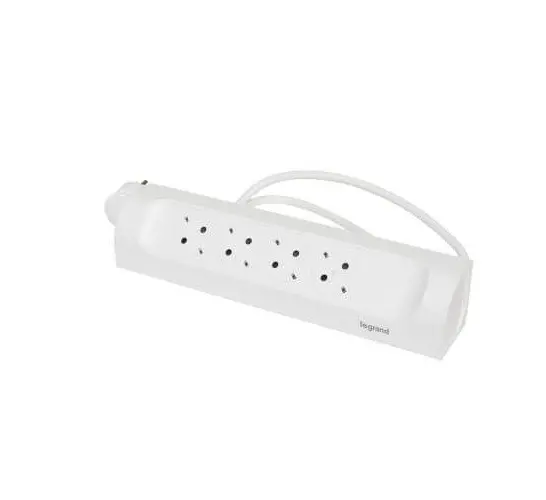 Multipriză unghiulară 4x Schuko cu cablu 1m LEGRAND - Alb