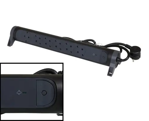 РАЗКЛОНИТЕЛ ШУКО 6x2P+E C КАБЕЛ 1,5м С ЗАЩИТА ОТ ГРЪМ 694513 LEGRAND - ЧЕРЕН/СИВ