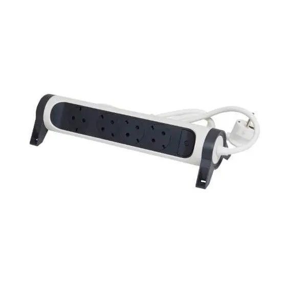 Multipriză 4x Schuko rotativă cu cablu 1,5m LEGRAND - Alb/Gri