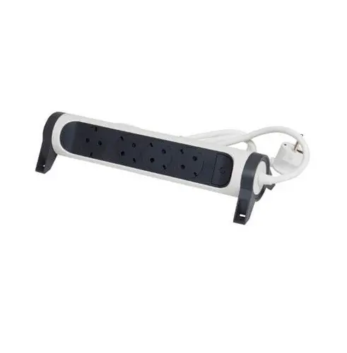 Multipriză 4x Schuko rotativă cu cablu 1,5m LEGRAND - Alb/Gri