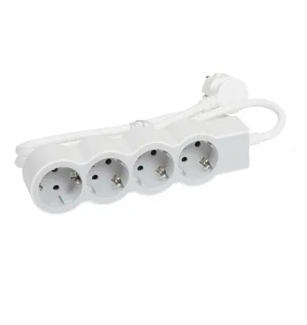 РАЗКЛОНИТЕЛ 4х ШУКО С КАБЕЛ 1,5м LEGRAND - БЯЛ/СИВ