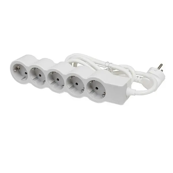 Prelungitor cu 5 prize Schuko și cablu 1,5m LEGRAND - alb/gri
