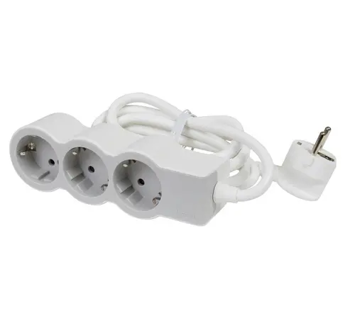 Prelungitor cu 3 prize Schuko și cablu 5m LEGRAND - alb/gri