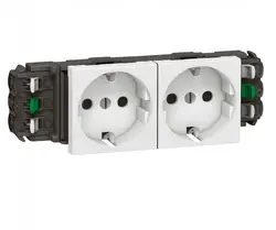 КОНТАКТ 2x2Р+E ШУКО БЯЛО 4М LGR 77402 MOSAIC LEGRAND