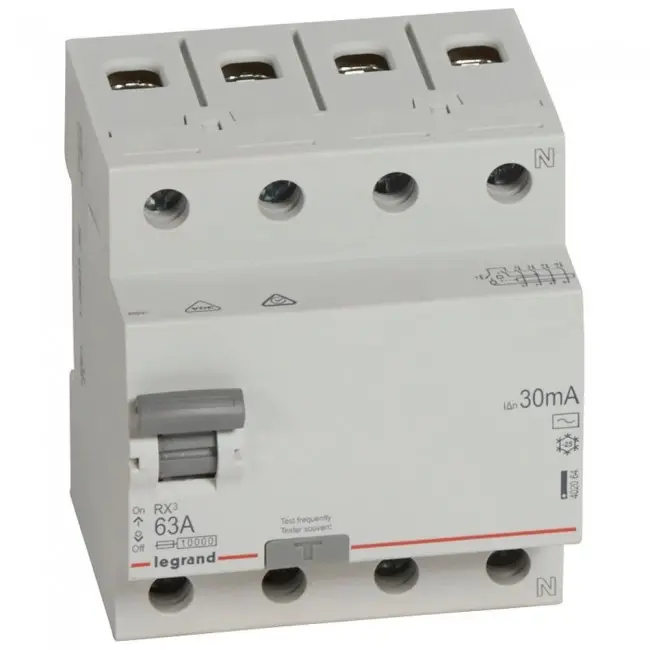 Protecție diferențială RX-3 4Р 63А 30mA 6kA LEGRAND
