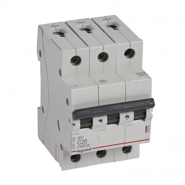 ÎNTRERUPĂTOR AUTOMAT TRIPOLAR RX³-MCB 3P C 20A 6KA LEGRAND