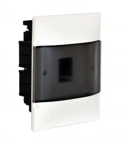 ЧЕТИРИ МОДОЛНО ТАБЛО ЗА СКРИТ МОНТАЖ+ШИНА LGR 134154 LEGRAND С ОПУШЕНА ВРАТИЧКА