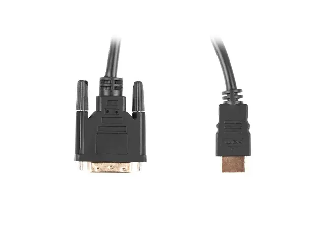 Кабел, Lanberg HDMI (M) -> DVI-D (M) (24+1) cable 3m, dual link, with gold-plated 4K connectors, black - image 1