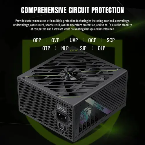 Gamemax sursă de alimentare PSU ATX 3.1 1050W Gold, Full Modular - GX PRO 1050G - 7