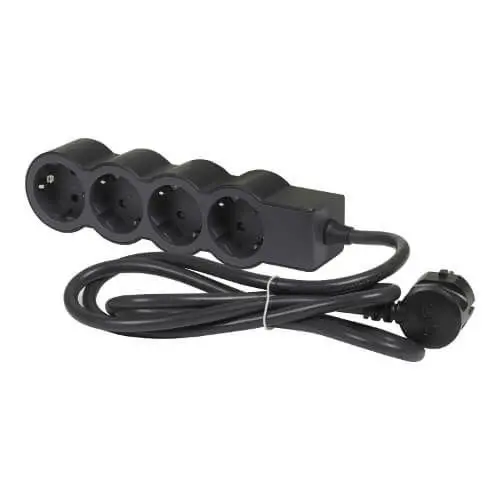 Prelungitor 4x Schuko cu cablu 5m LEGRAND - Negru/Gri