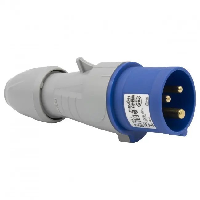 ЩЕПСЕЛ IP44 2P+E, 16A 220V LEGRAND - СИВ/СИН
