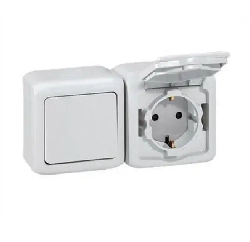 ДВОЕН КОНТАКТ ШУКО ЗА ОТКРИТ МОНТАЖ FORIX LEGRAND - БЯЛ