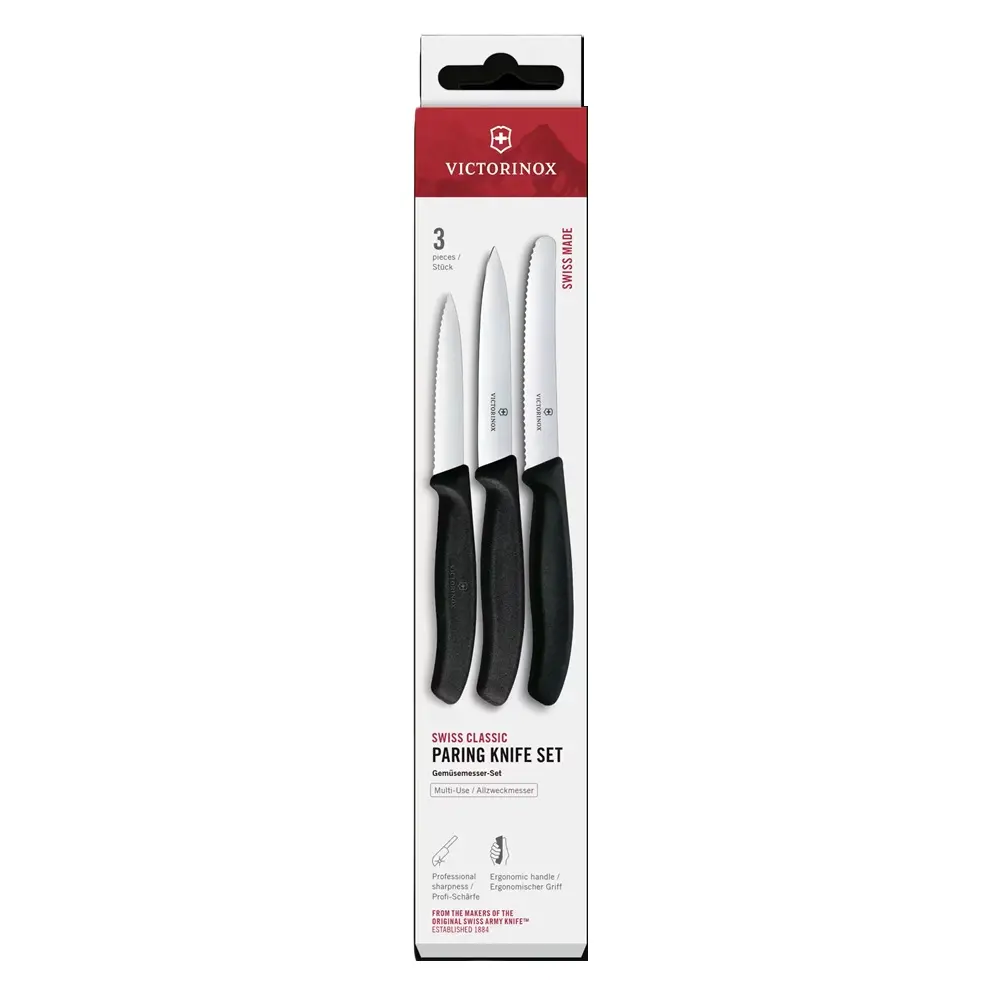 Σετ Victorinox Swiss Classic, τρία μαχαίρια, μαύρα