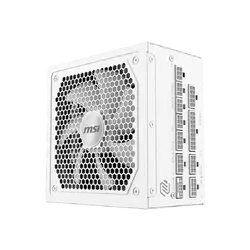 MSI MAG A1000GL PCIE5 WHITE, 1000W, 80 PLUS Gold, 135mm FDB Fan, Protections: OCP/OVP/OPP/OTP/SCP/UVP, Active PFC Design, Flat Cables, Dimensions: 150mmx150mmx86mm, White, 7Y Warranty