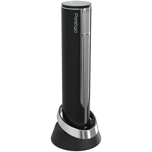 Prestigio Maggiore, smart wine opener, 100% automatic, opens up to 70 bottles without recharging, foil cutter included, premium design, 480mAh battery, Dimensions D 48*H228mm, black + silver color. - image 2