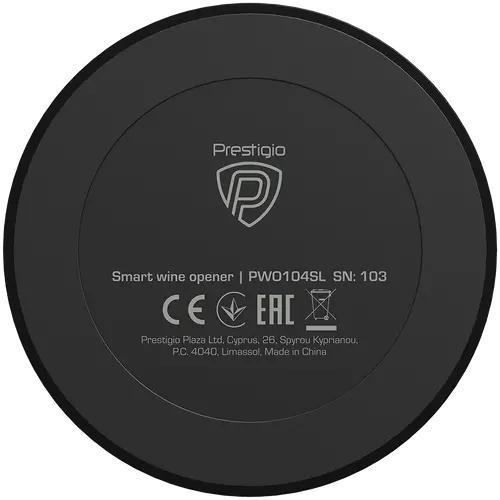 Prestigio Maggiore, smart wine opener, 100% automatic, opens up to 70 bottles without recharging, foil cutter included, premium design, 480mAh battery, Dimensions D 48*H228mm, black + silver color. - image 7