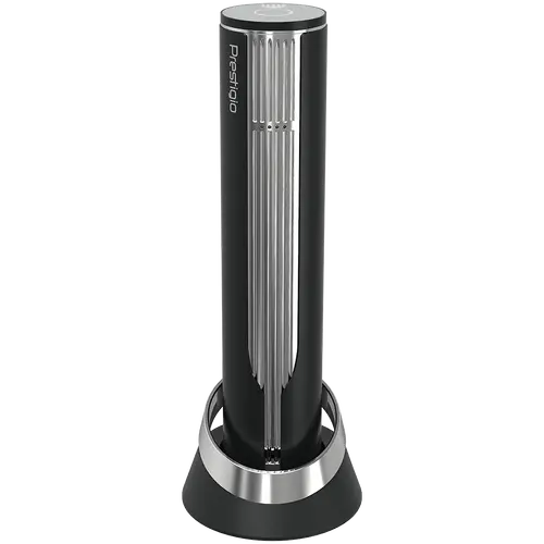 Prestigio Maggiore, smart wine opener, 100% automatic, opens up to 70 bottles without recharging, foil cutter included, premium design, 480mAh battery, Dimensions D 48*H228mm, black + silver color.