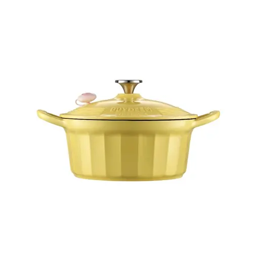 BUYDEEM Γουρούνα (Dutch Oven) από σμάλτο και χυτοσίδηρο 3,9L, μοντέλο CP551, χρώμα Mellow Yellow - 1