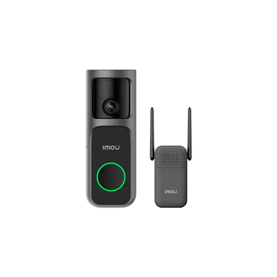 Imou 4MP Wi-Fi Doorbell 3 Kit, QHD, 5000mAh rechargable battery, 180 wide-angle view, night vision 5m, Mic and Speaker, 8x Digital Zoom, PIR Motion / AI Human Detection, USB-C, Chime works as Wi-Fi extender, Weatherproof