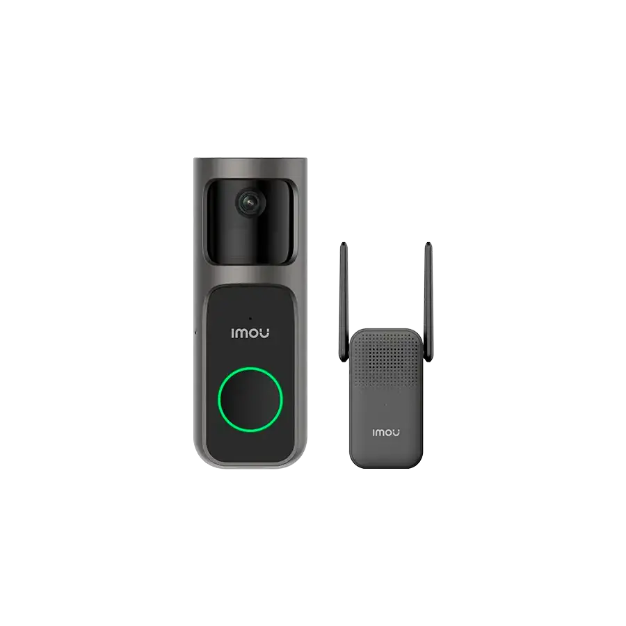 Imou 3MP Wi-Fi Doorbell 2S Kit, 2K QHD, 5000mAh rechargable battery, 125 wide-angle view, night vision 5m, Mic and Speaker, 8x Digital Zoom, PIR Motion / AI Human Detection, USB-C, Chime works as Wi-Fi extender, Weatherproof