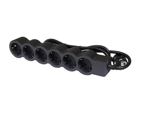 РАЗКЛОНИТЕЛ 6х ШУКО С КАБЕЛ 3м LEGRAND - ЧЕРНО/СИВ