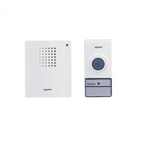 БЕЗЖИЧЕН ЗВЪНЕЦ НА БАТЕРИИ 3хААА ОБХВАТ 50М LGR 94250 LEGRAND - БЯЛ