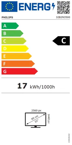 Οθόνη, Philips 32B2N3500, 31.5" IPS WLED, 2560x1440@100Hz, 4ms GtG, 350cd m2, 1000:1, DCR 50M:1, Adaptive Sync, FlickerFree, SoftBlue, 2Wx2, Tilt - 8